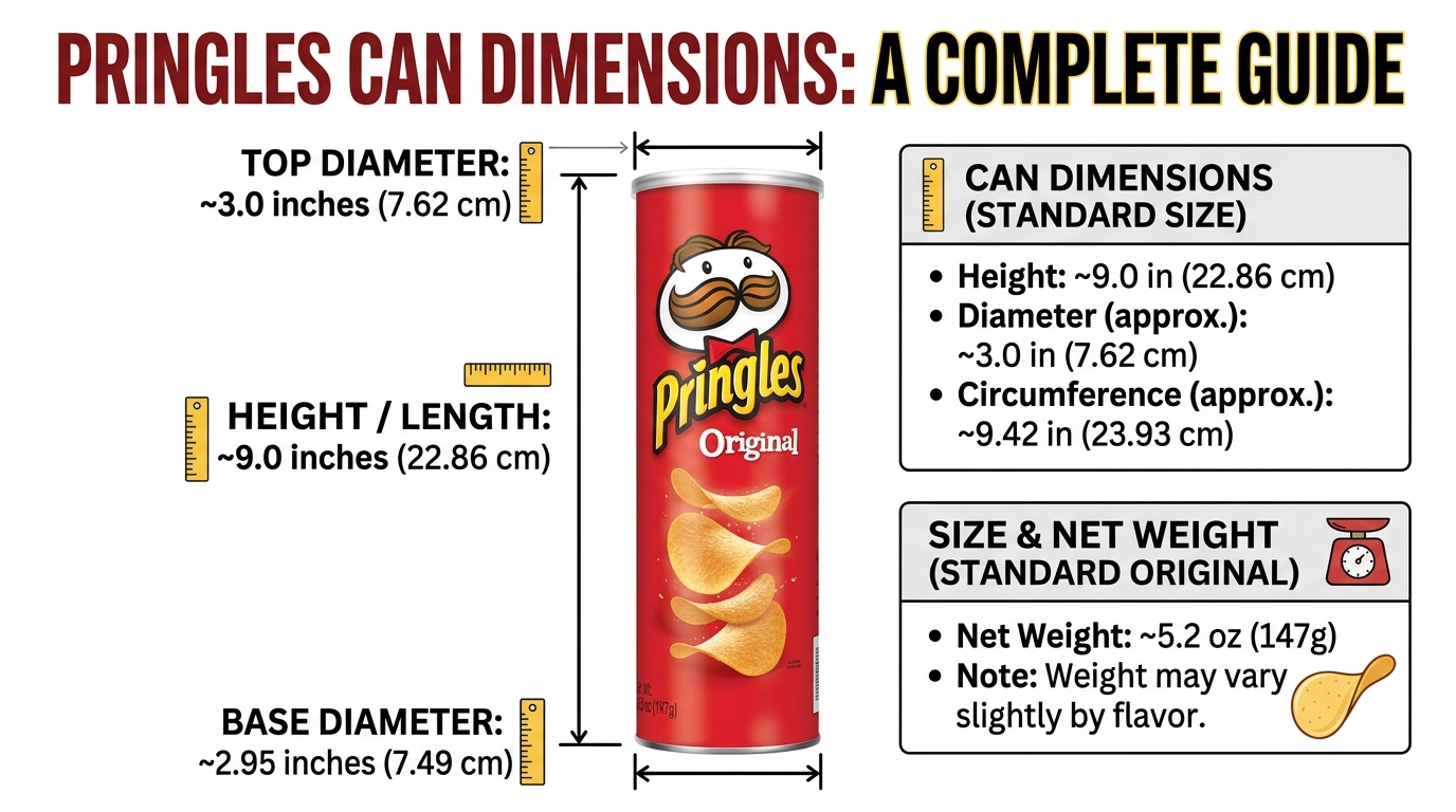 Pringles Can Dimensions: A Complete Guide With Height, Length, Diameter & Size Of A Pringles Can