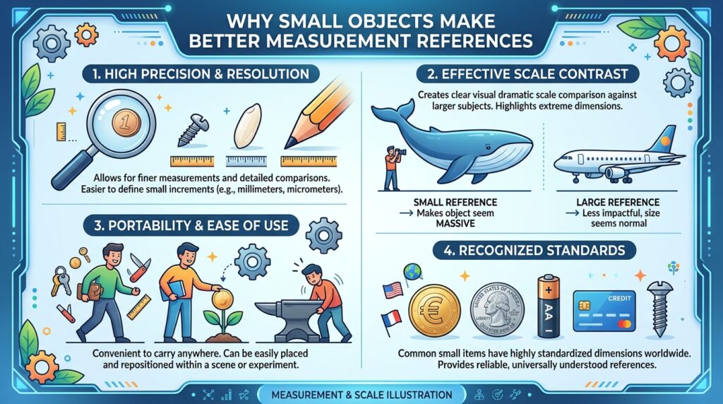 Why Small Objects Make Better Measurement References