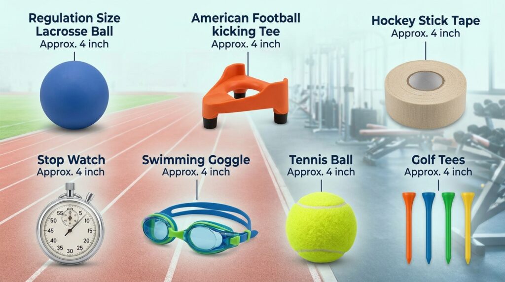 Sports Items That Help Visualize 4 Inches