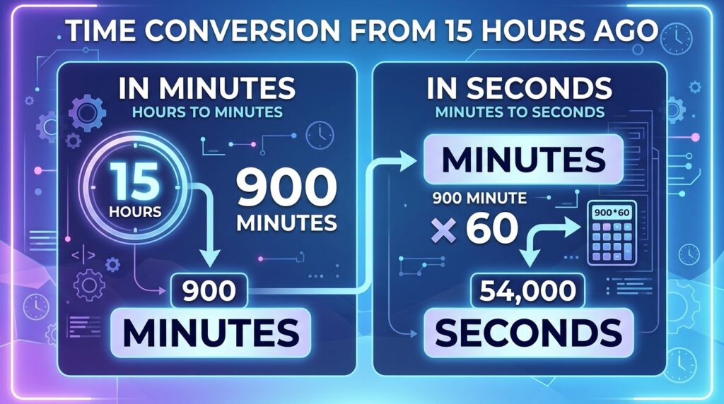 15 Hours Ago in Minutes and Seconds
