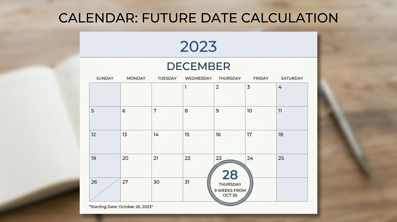 What Date Is 9 Weeks From Today?