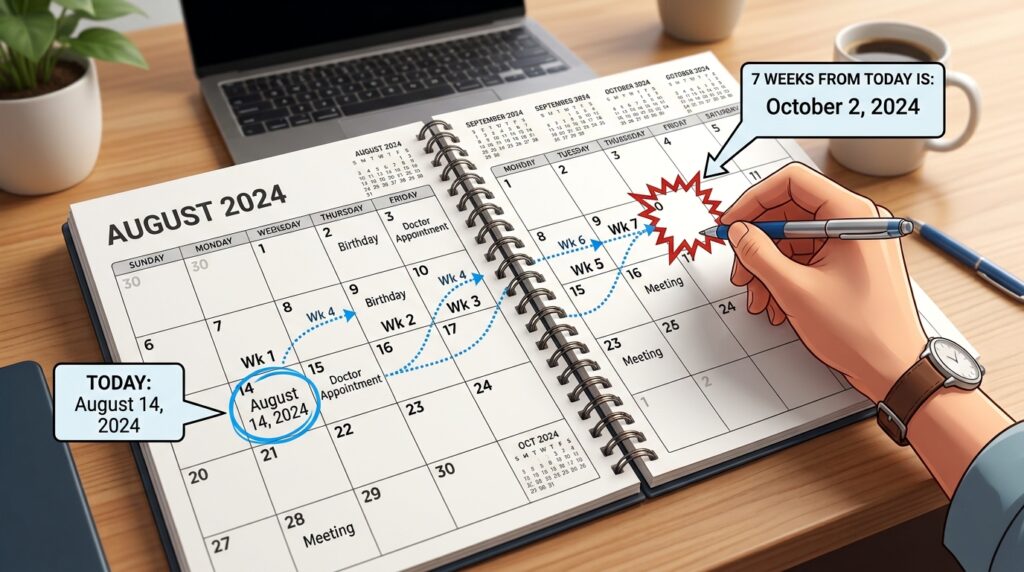 What Date Is 7 Weeks From Today Using a Calendar?