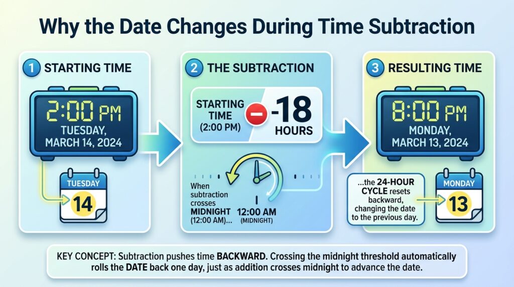 Why the Date Changes During Time Subtraction