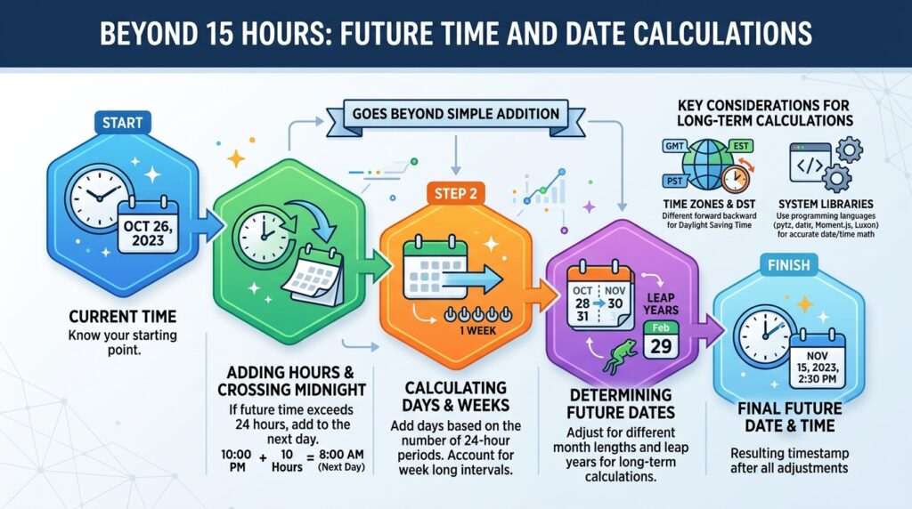 Beyond 15 Hours: Future Time and Date Calculations