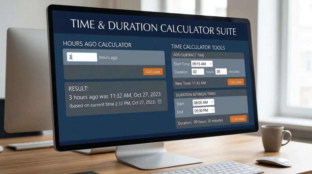 Using an Hours Ago Calculator and Time Calculator Tools