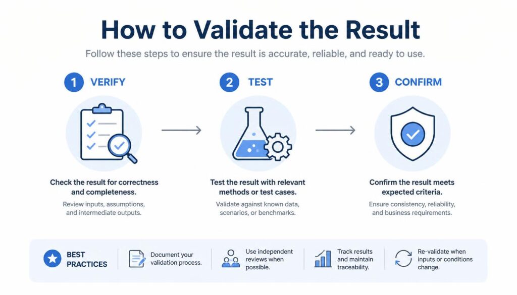 How to Validate the Result